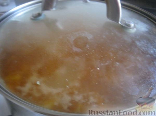 Суп из чечевицы с солеными огурцами